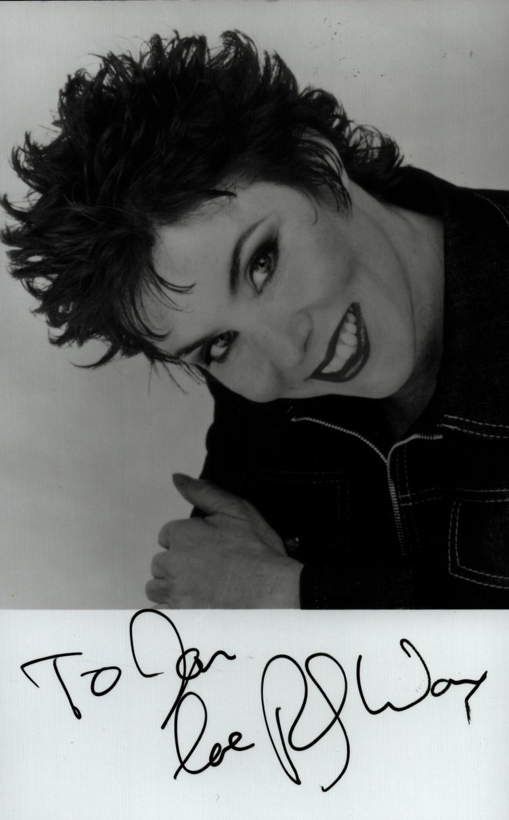 Lot 246: Ruby Wax signed 6x4inch black and white photo....
