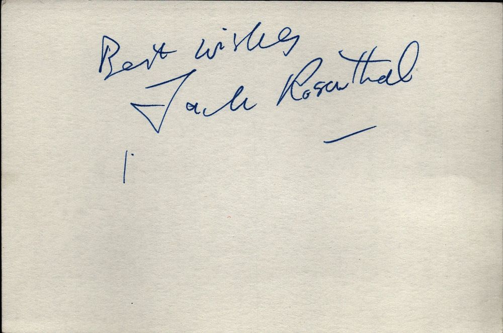 Lot 247: Jack Rosenthal signed album page. Good condition. All...