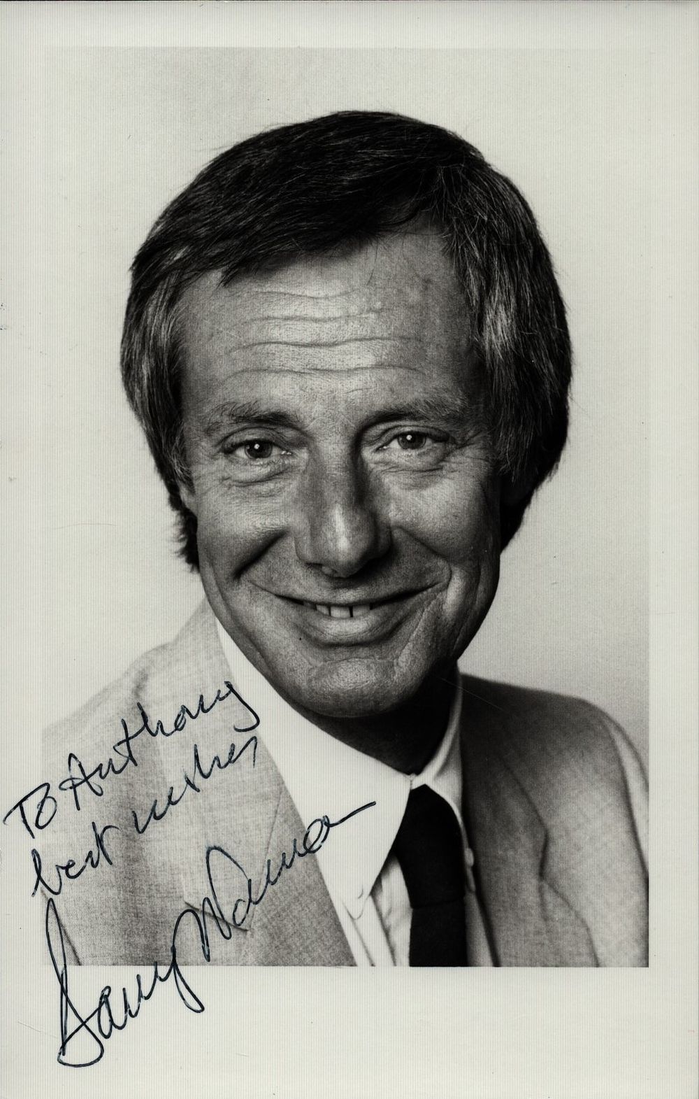 Lot 263: Barry Norman signed 6x4inch black and white photo....