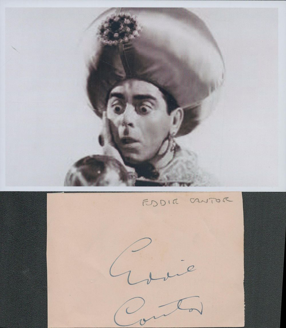 Lot 311: Eddie Cantor clipped signature with unsigned 6x4inch black...
