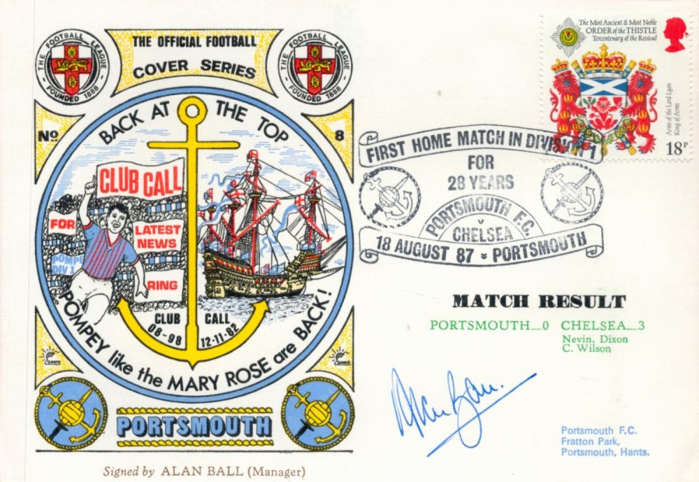 Lot 743: Portsmouth V Chelsea 1987 Dawn Football First Day...
