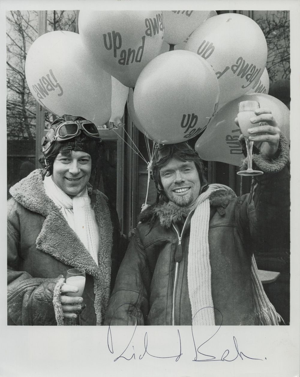 Lot 319: Richard Branson signed 10x8inch black and white photo....