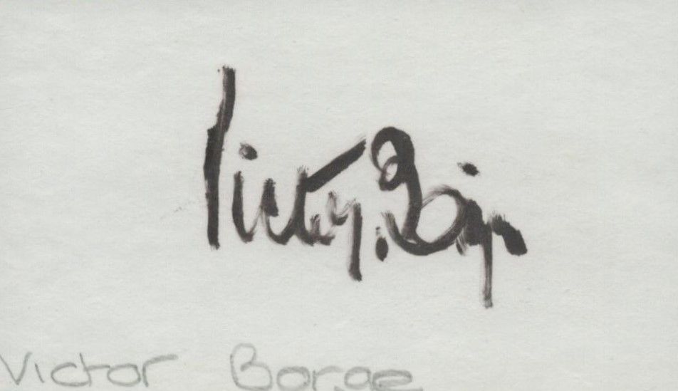 Lot 323: Victor Borge clipped signature piece. Good condition. All...