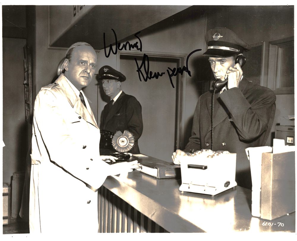 Lot 368: Werner Klemperer signed 10x8inch black and white photo....