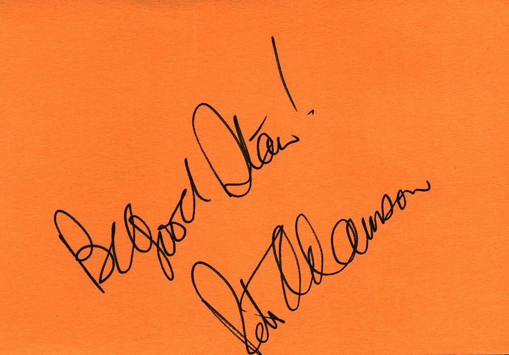 Lot 387: Peter Adamson signed card with unsigned 6x4inch colour...
