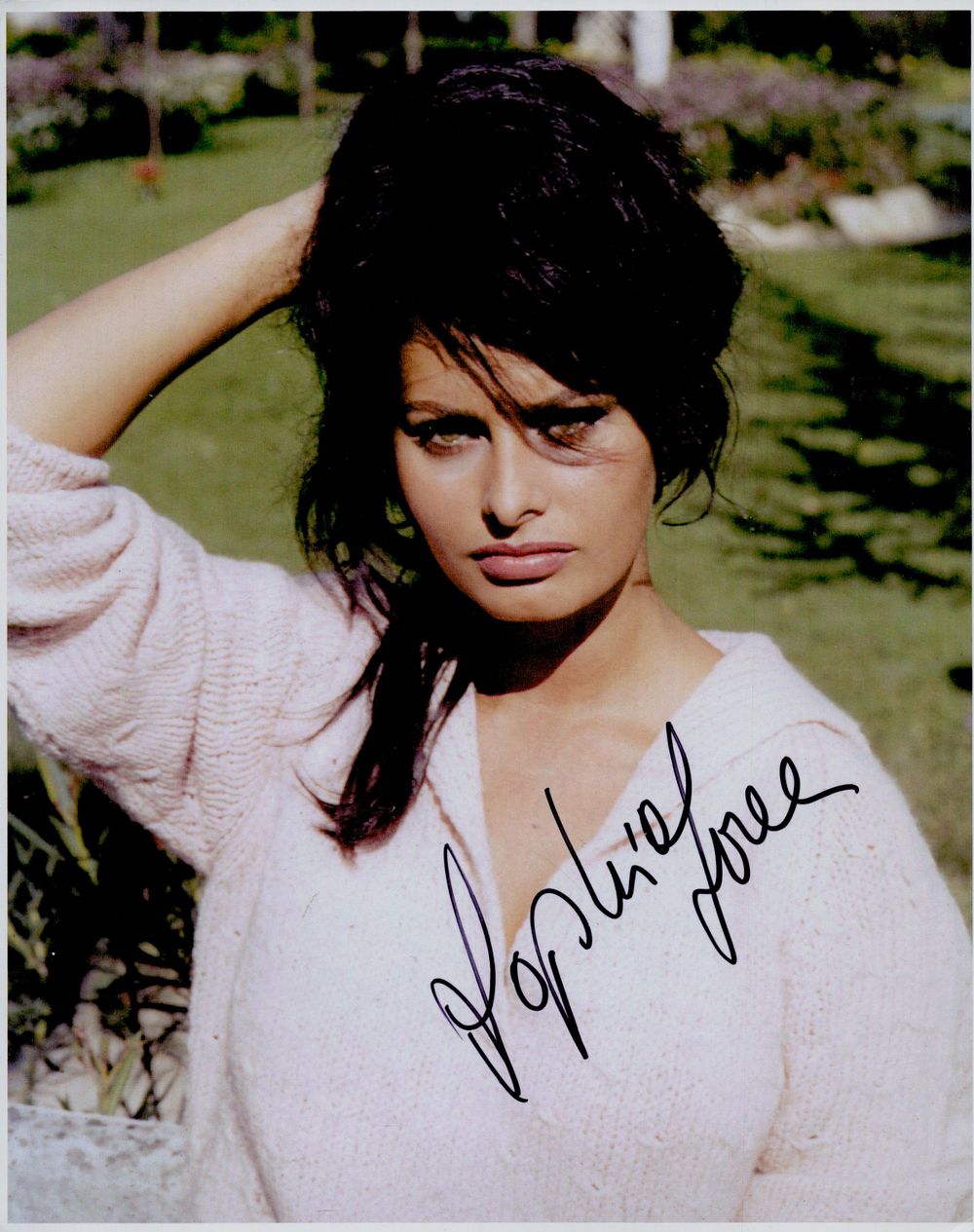 Lot 421: Sophia Loren signed 10x8 inch colour photo. Good...