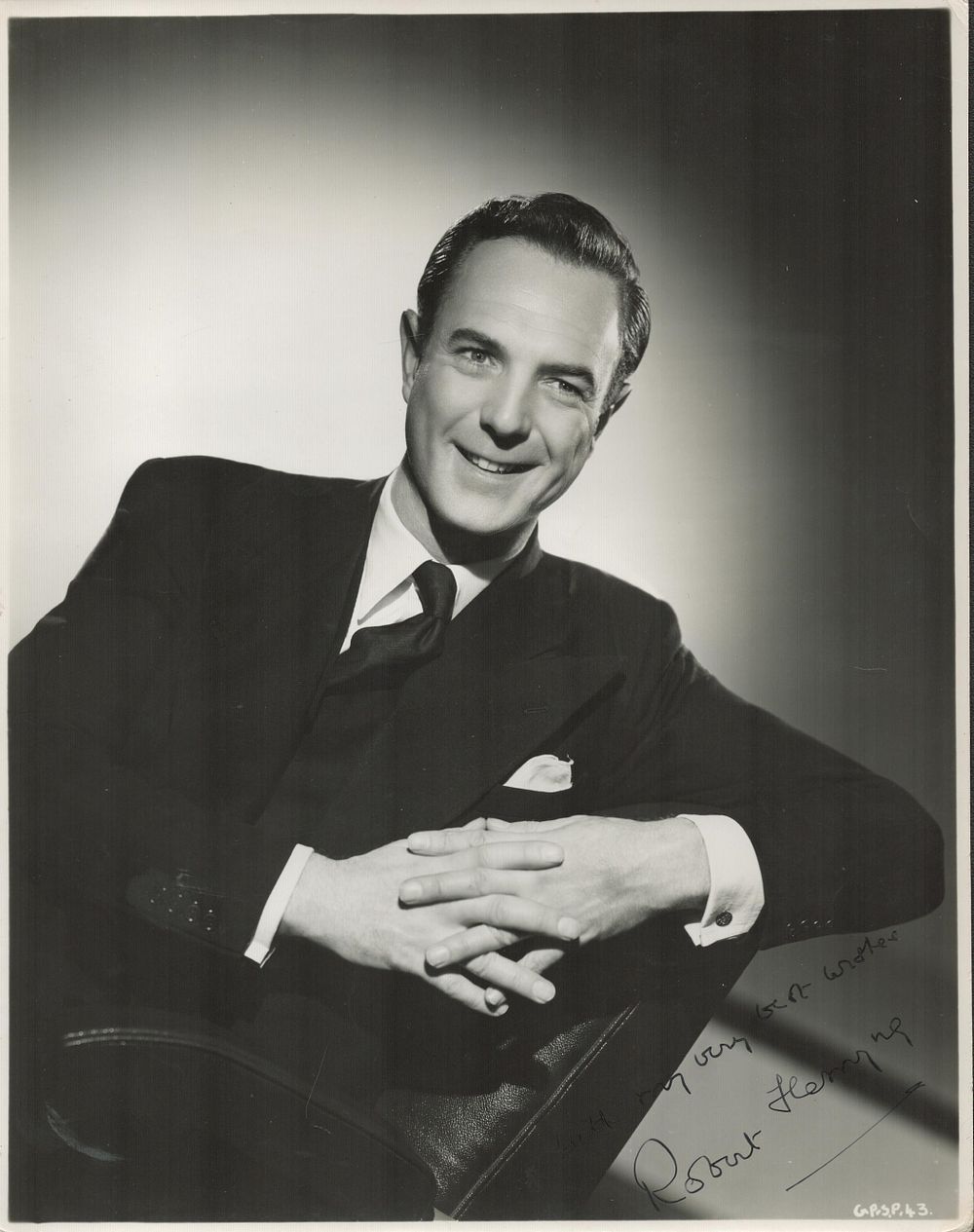 Lot 424: Robert Flemyng Signed 10 x 8 inch Black...