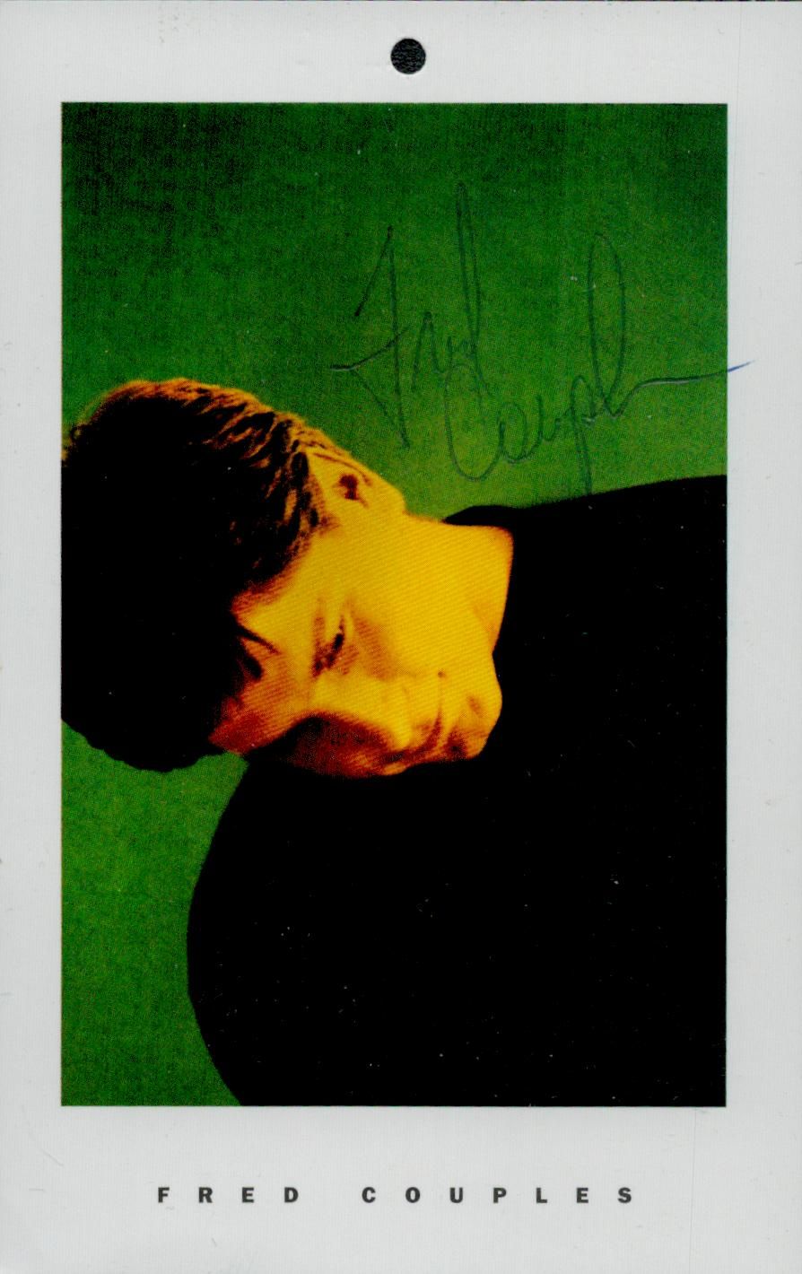 Lot 438: Fred Couples signed 5x3 inch Approx promo colour...