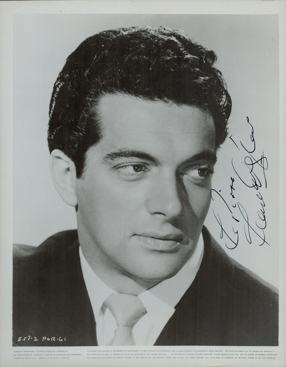 Lot 456: Frankie Vaughan, CBE DL signed 10x8 inch black...