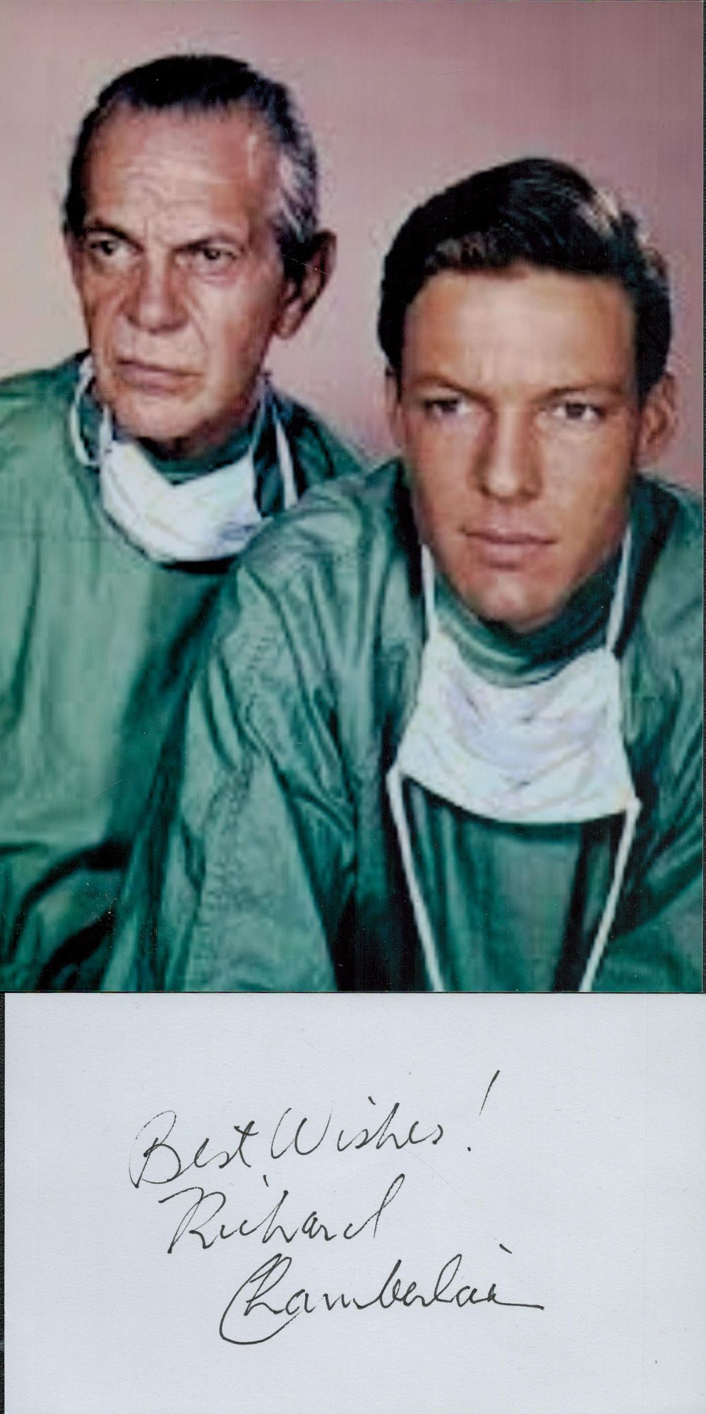 Lot 465: Richard Chamberlain signed 5x3 inch white card includes...