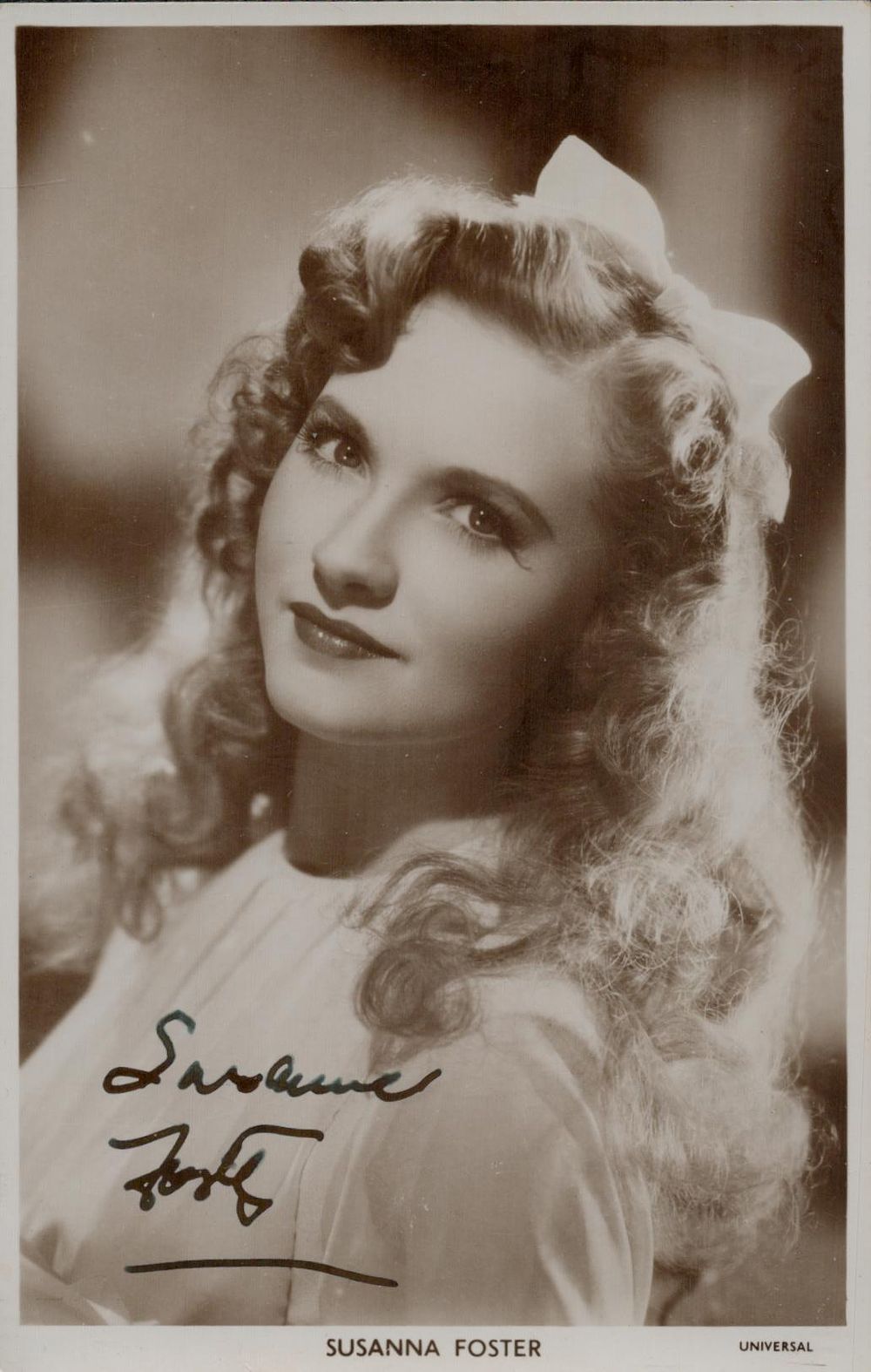 Lot 468: Susanna Foster signed 3.5x5.5 inch promo Sepia colour...