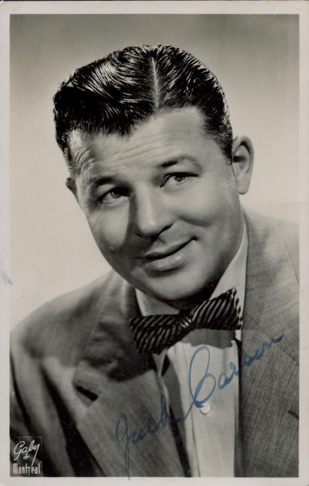 Lot 471: Jack Carson signed 5.5x3.5 inch black & white...