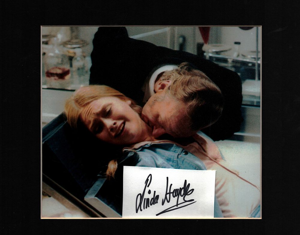 Lot 503: Linda Hayden signed white card with unsigned colour...