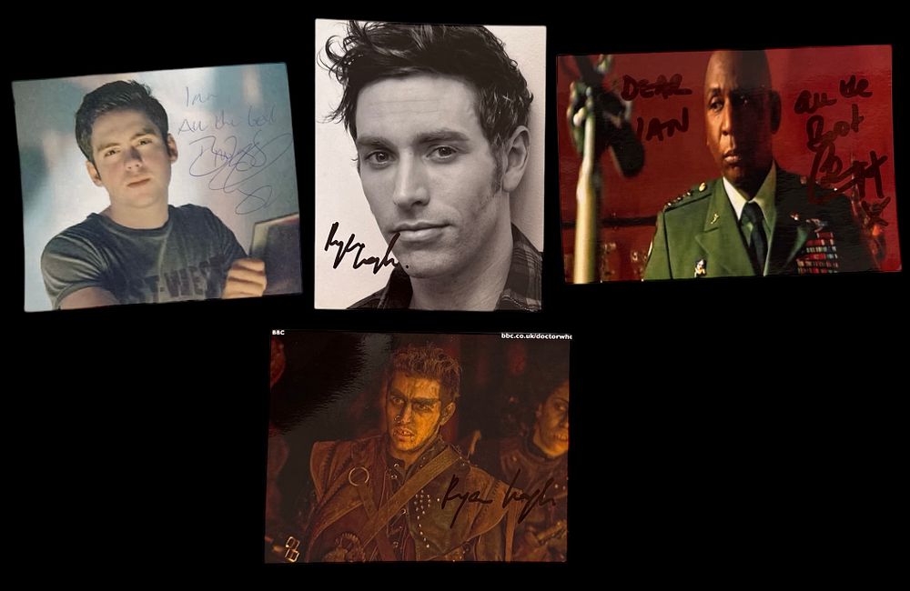 Lot 506: Dr Who signed collection. Contains 4 photos. Ryan...
