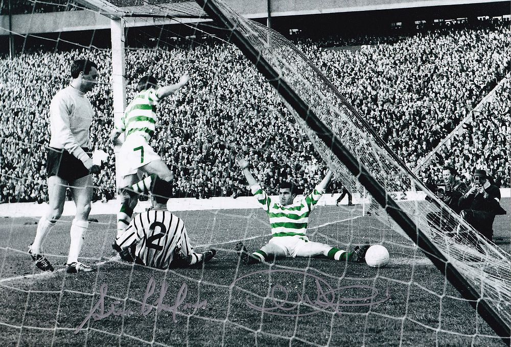 Lot 513: Autographed CELTIC 12 x 8 photo : B/W,...