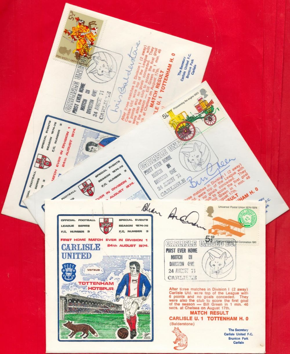 Lot 763: 3 X Carlisle United V Tottenham Hotspur 1974...