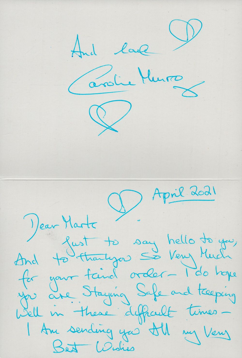 Lot 543: Caroline Munro signed Thank you card 6x4 inch...