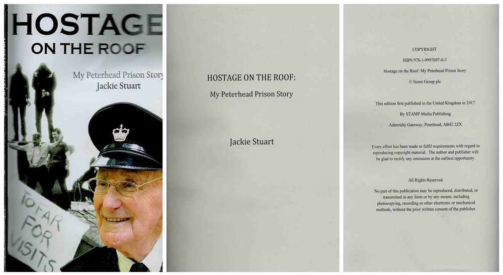 Lot 548: Jackie Stuart signed book 'Hostage on The Roof'....