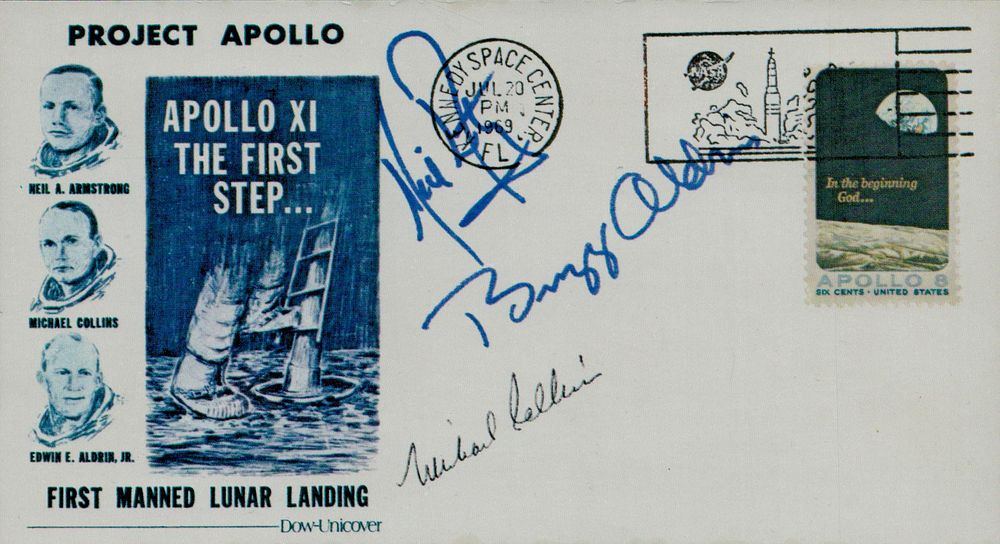 Lot 558: FDC card Multi signed Neil A. Armstrong, Buzz...