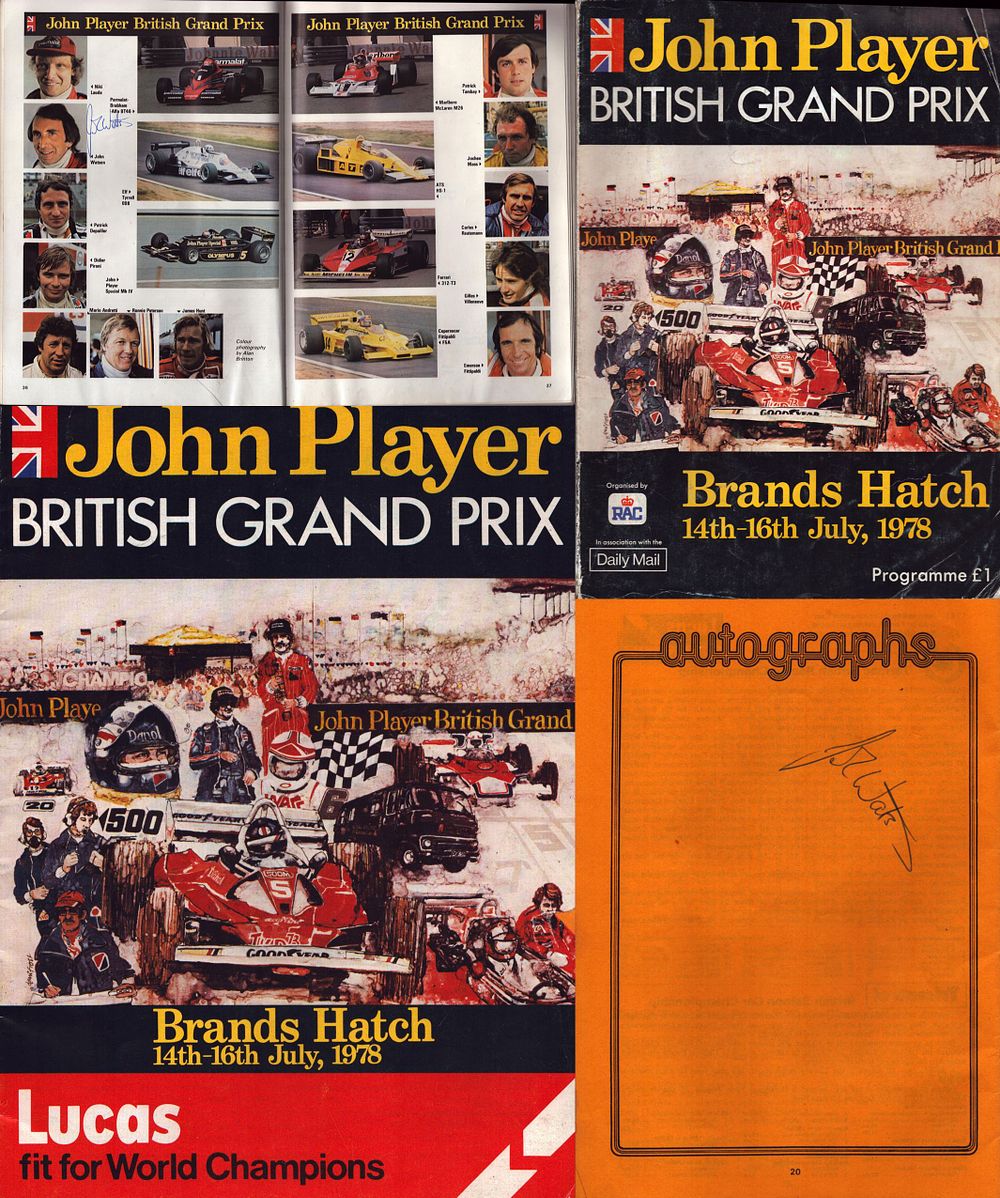 Lot 569: John Watson signed 1978 British Grand Prix programme...
