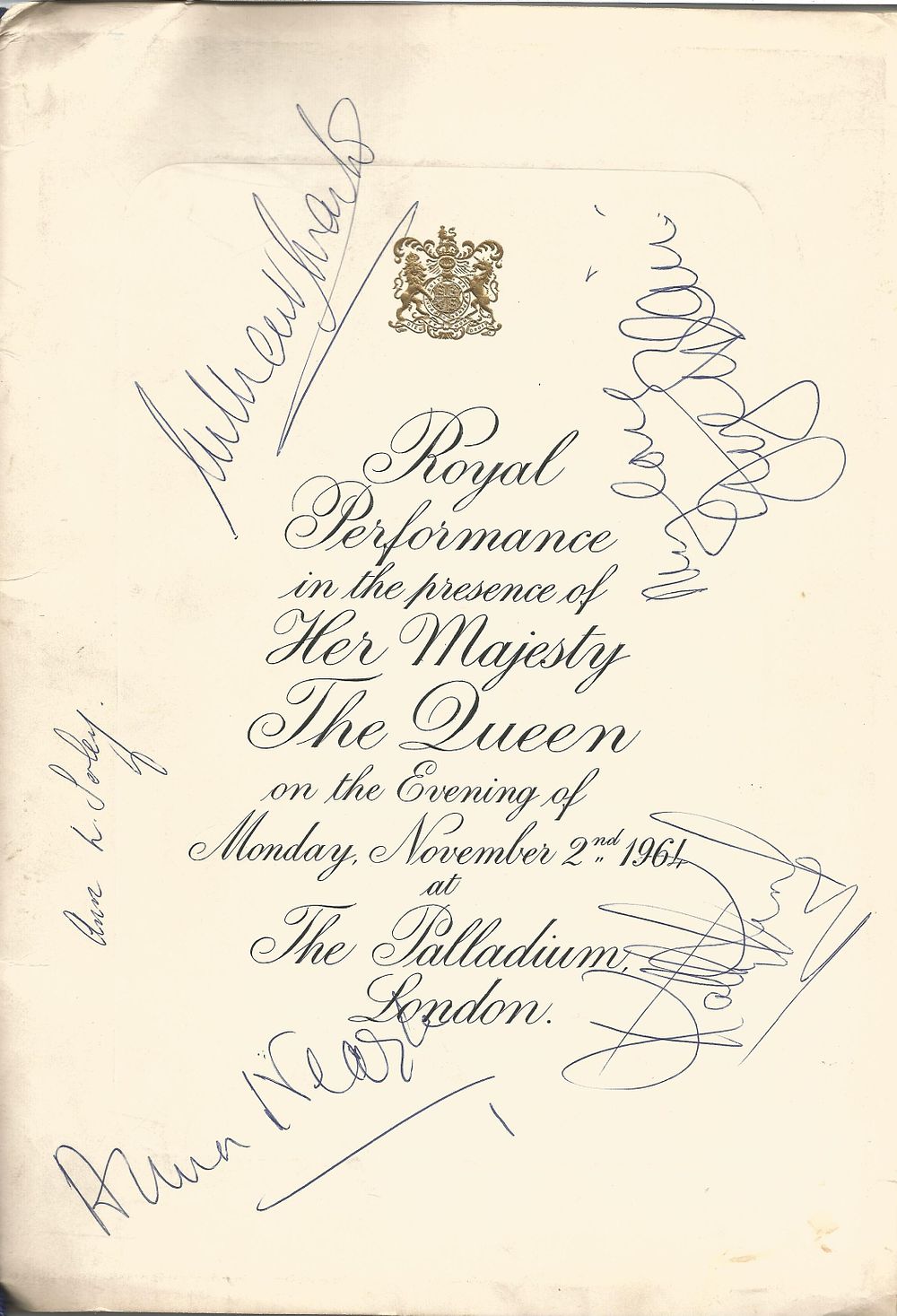 Lot 577: Royal Variety Performance Show signed programme from the...