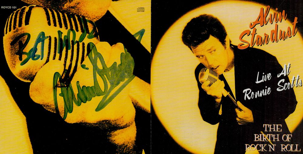 Lot 584: Alvin Stardust signed CD sleeve; CD included Live...