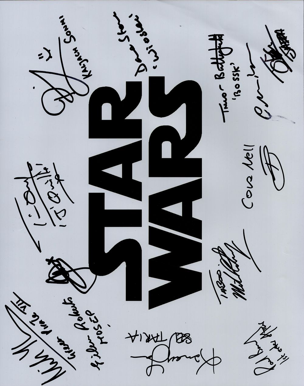Lot 587: Star Wars Multi Signed 14x11 inch Promotional with...