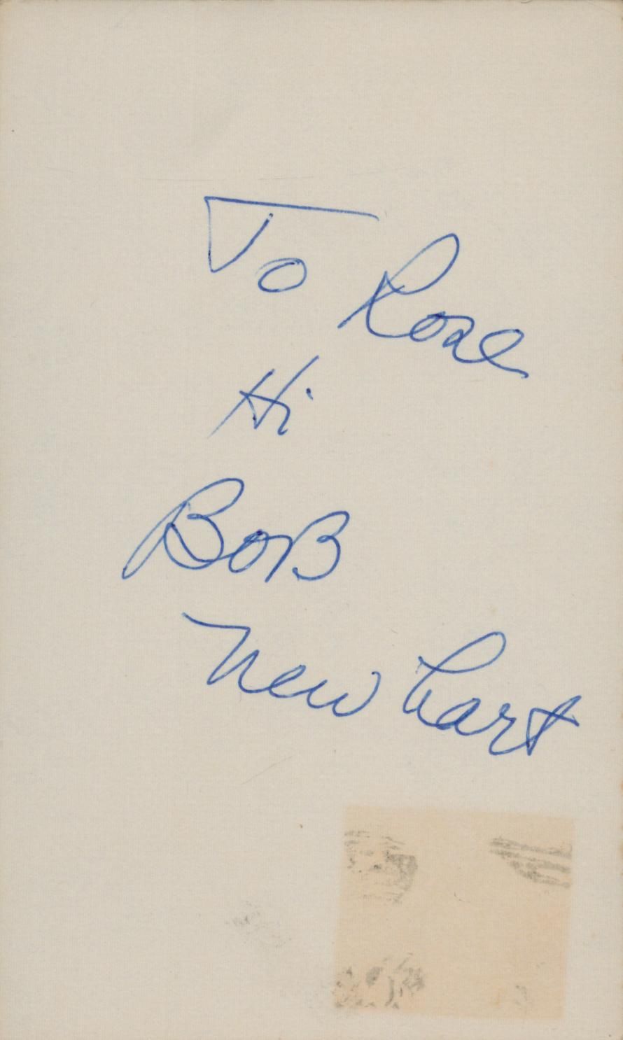Lot 597: Bob Newhart signed signature piece 5x3 inch. Dedicated....