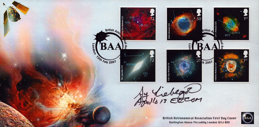 Lot 605: Seymour Liebergot signed British Astronomical Association FDC double...