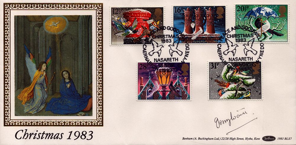 Lot 610: Terry Waite signed Christmas 1983 FDC double pm...