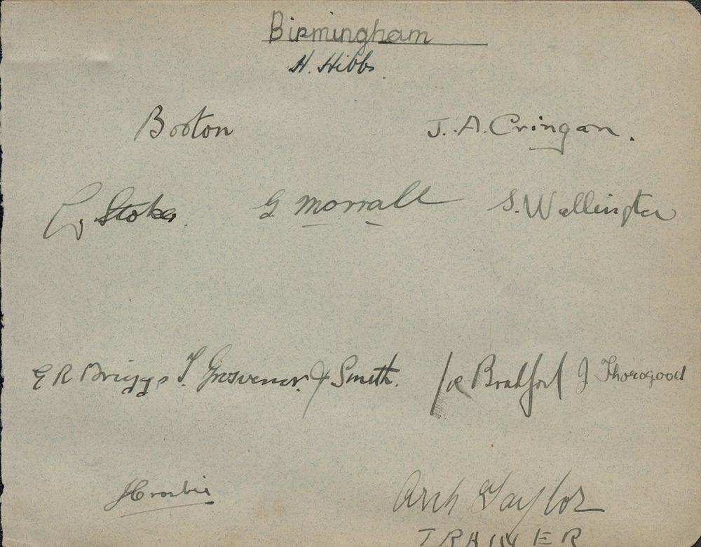 Lot 649: Birmingham F.C 1920/1930s. Signature sheet names such as...