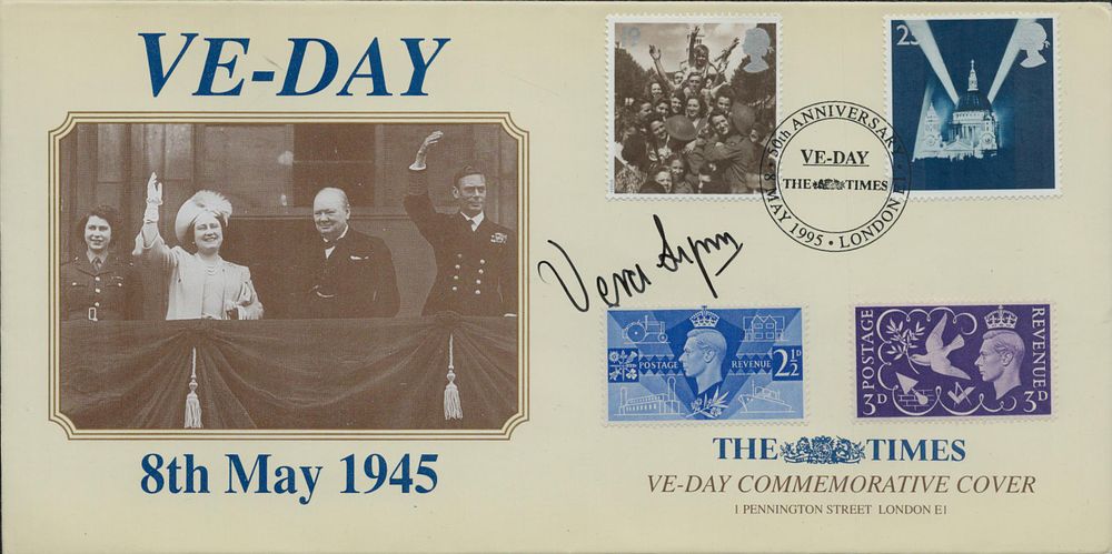 Lot 661: Vera Lynn signed VE-Day 8th May 1945 The...