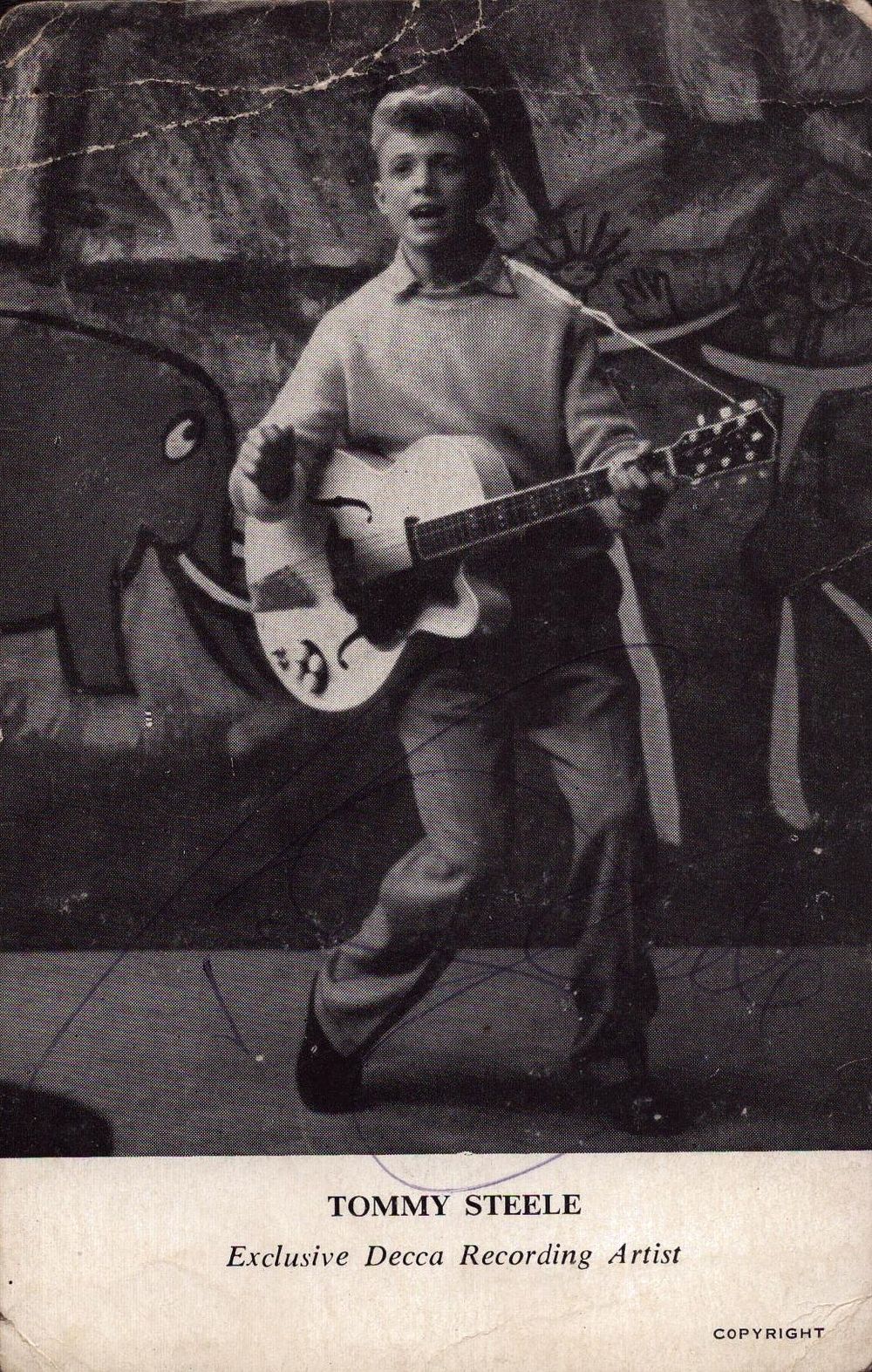 Lot 687: Tommy Steele signed 6x4 inch vintage black and...