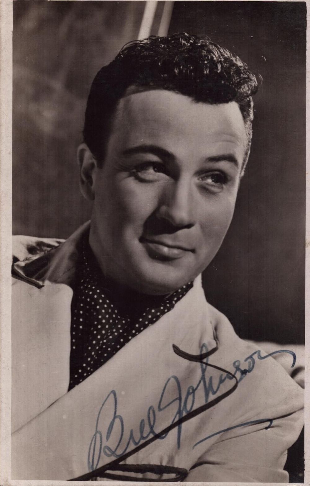Lot 693: Bill Johnson signed 6x4 inch vintage black and...