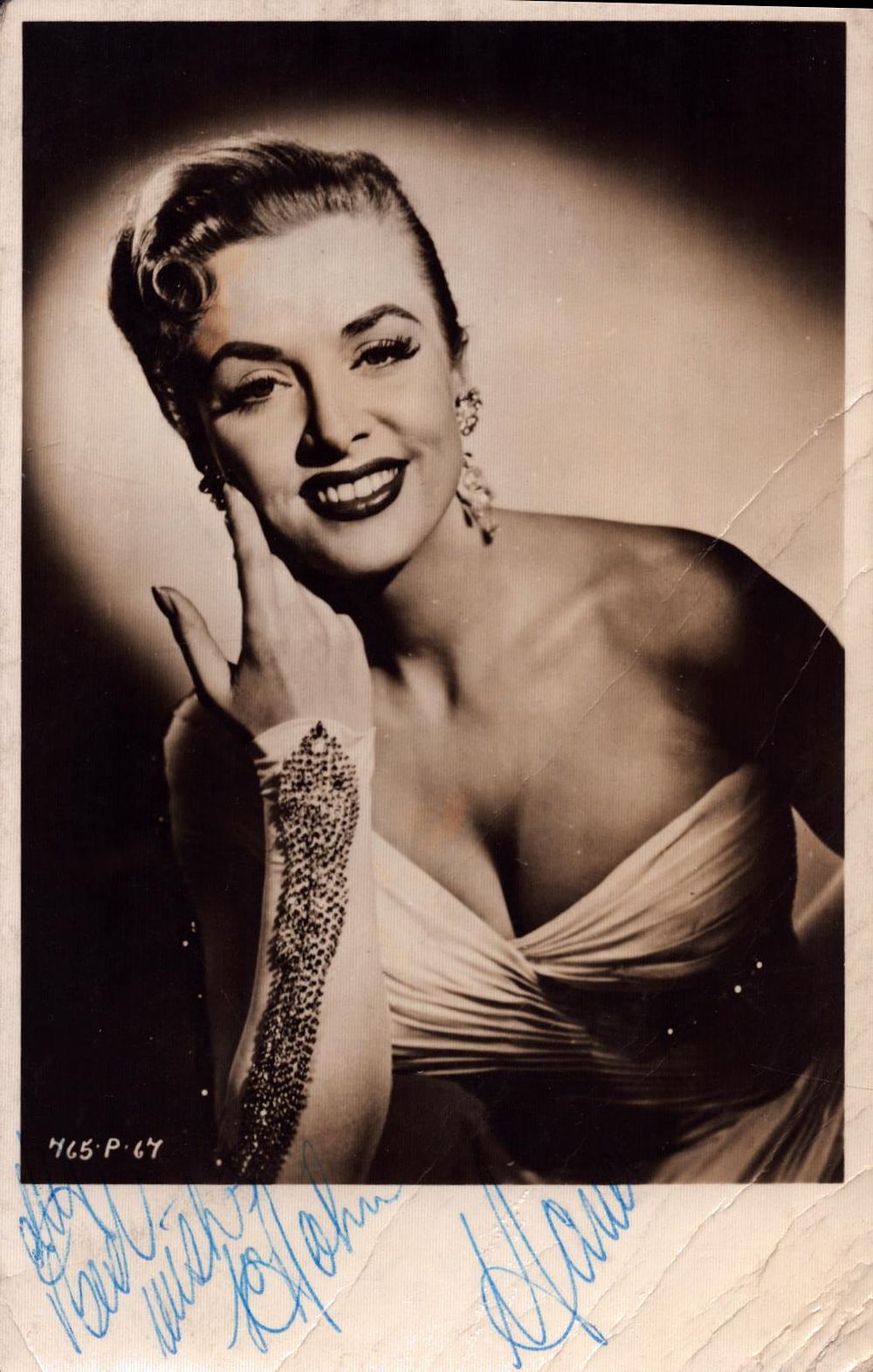 Lot 697: Yana signed 6x4 inch black and white vintage...