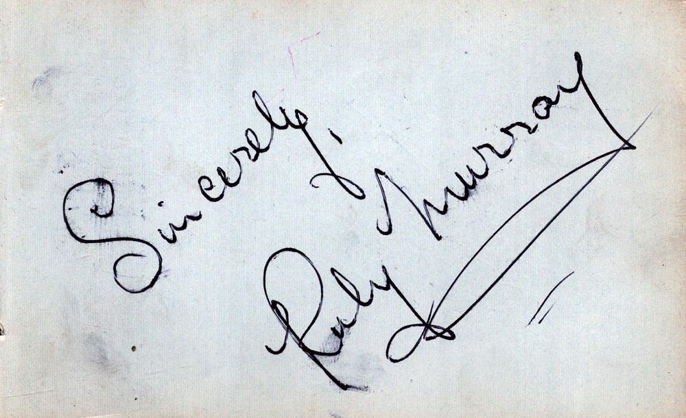 Lot 700: Ruby Murray signed 5x3 inch album page. Good...