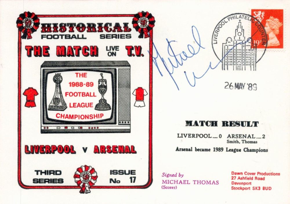 Lot 785: Liverpool V Arsenal 1989 Dawn Football First Day...