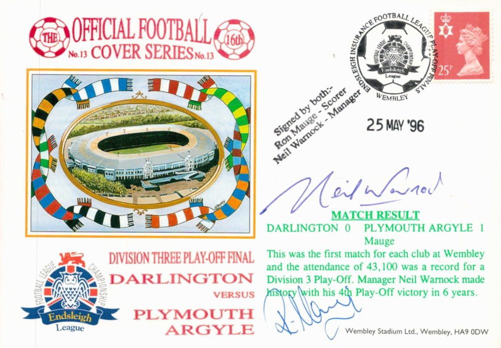 Lot 786: Darlington V Plymouth Argyle 1996 Dawn Football First...