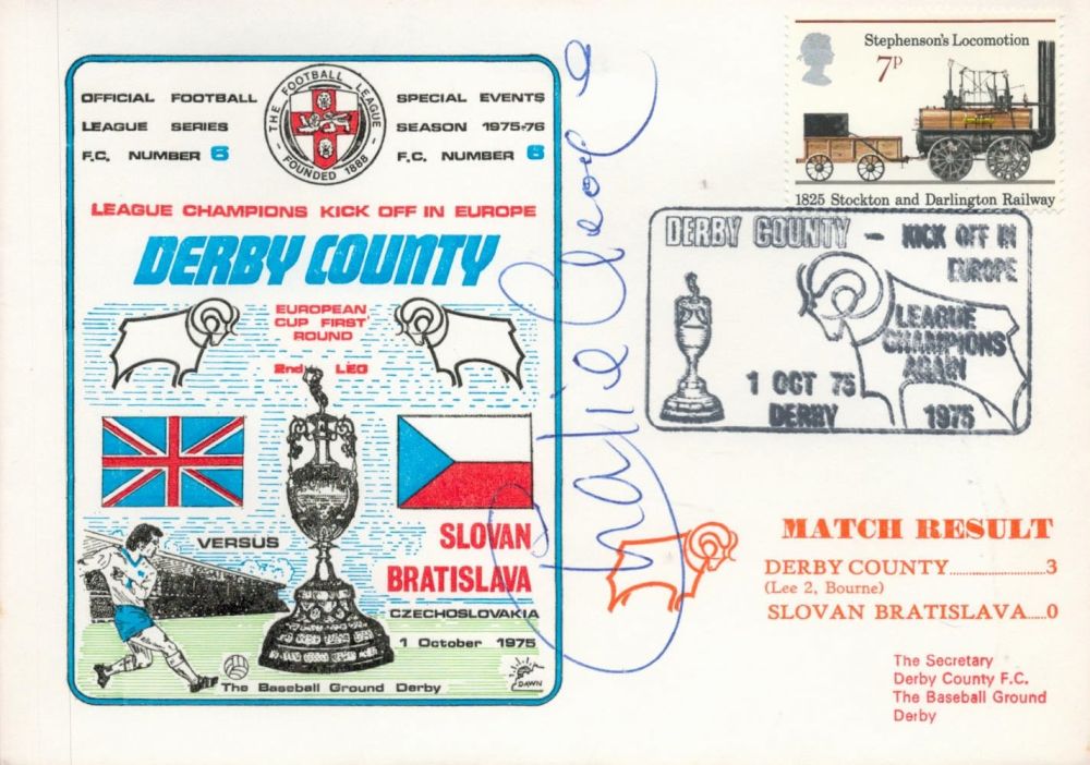 Lot 788: Derby County V Slovan Bratislava 1975 Dawn Football...