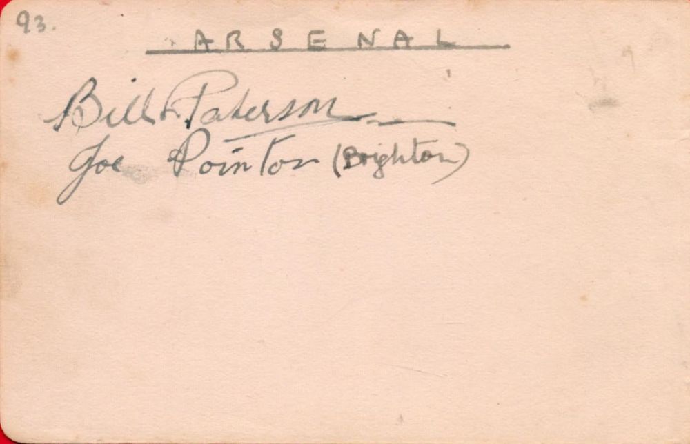 Lot 806: Football autographs 2 X Arsenal Signatures 1930's. Good...