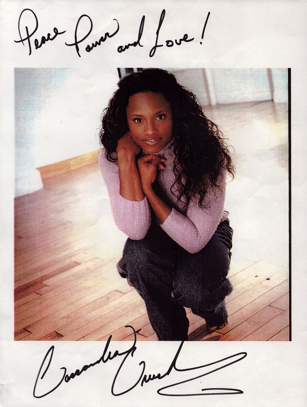 Lot 625: Cassandra Creech signed 11x8 inch colour photo page....