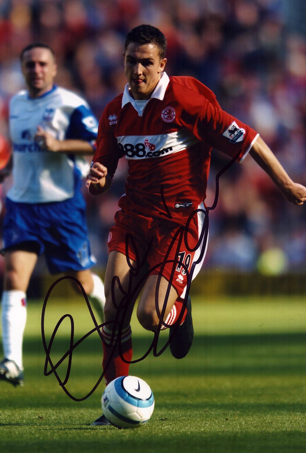 Lot 641: Stewart Downing signed 12x8 inch colour photo. Good...