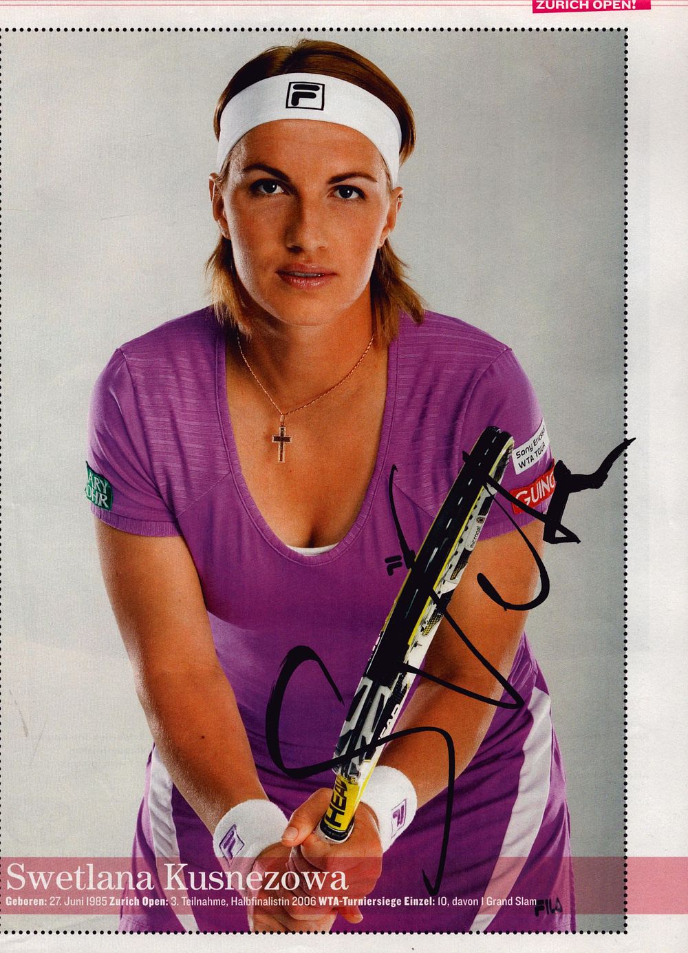 Lot 645: Svetlana Kuznetsova signed 11x8 inch colour magazine page...