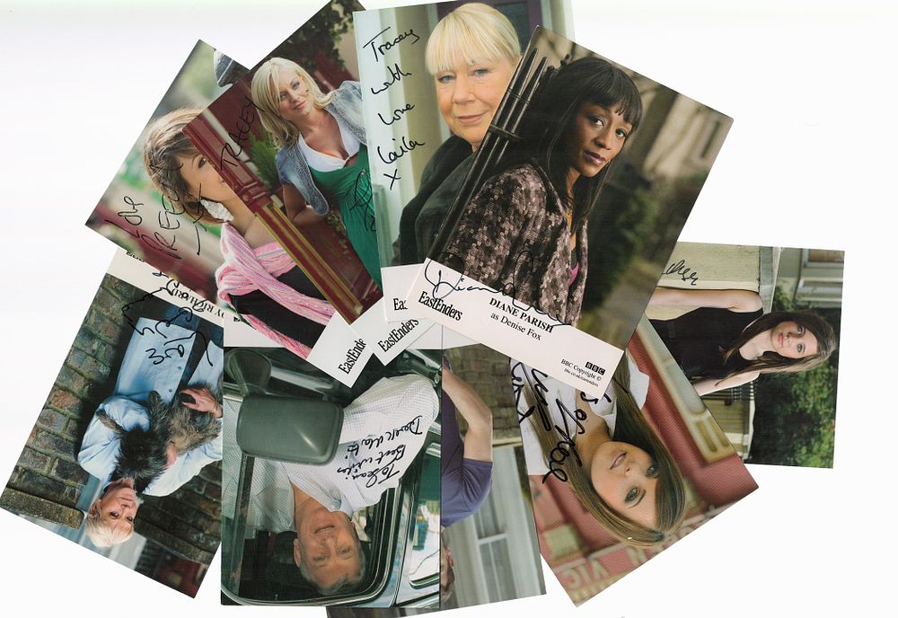 Lot 662: Eastender collection of approx 10 signed cards. Signatures...