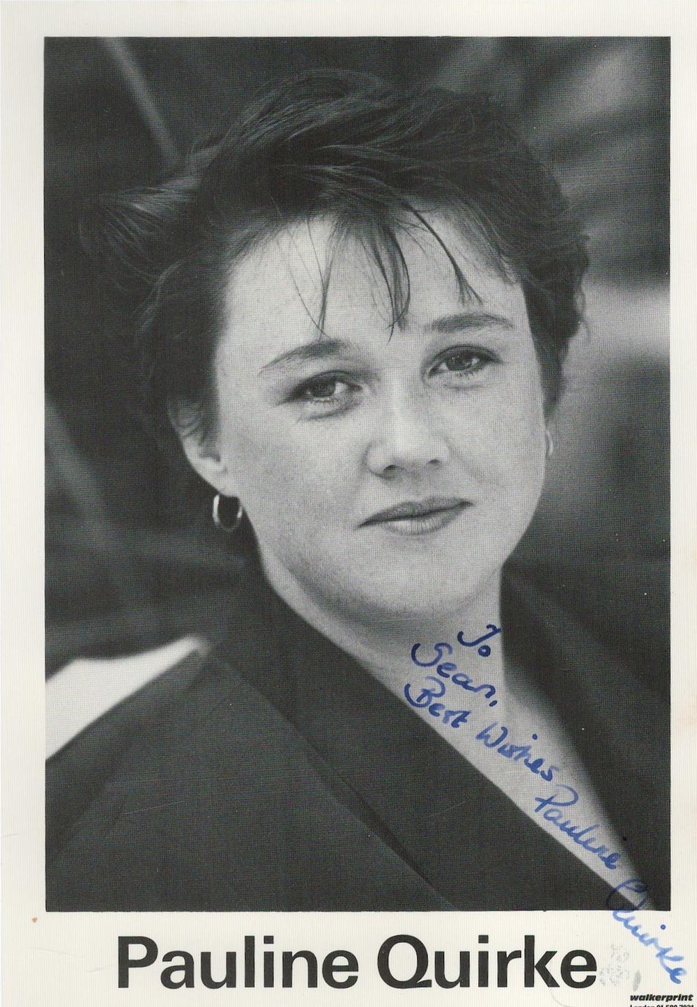 Lot 664: Pauline Quirke signed 6x4inch black and white photo....