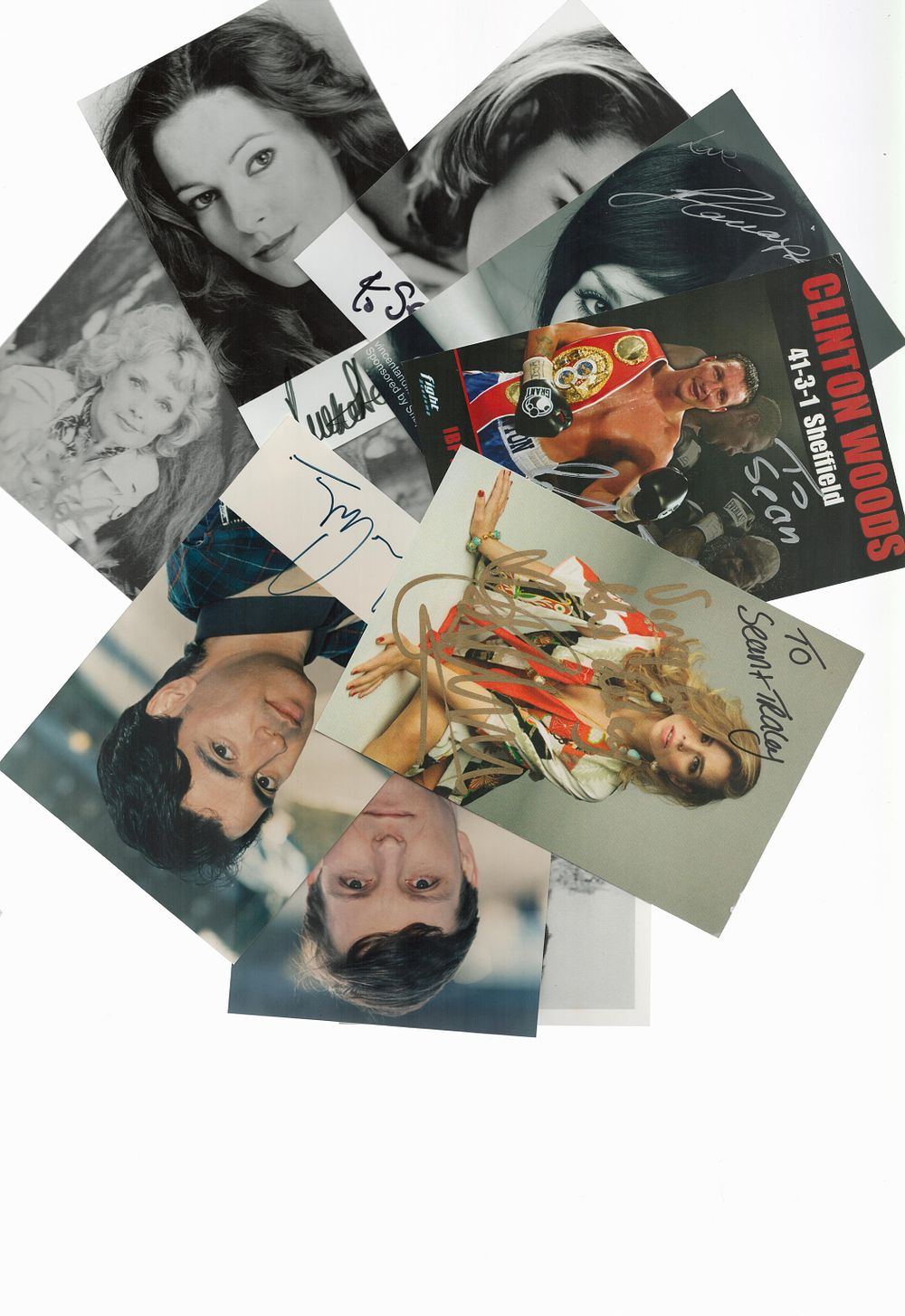 Lot 665: Variety collection of 10 signed roughly 6x4inch size...