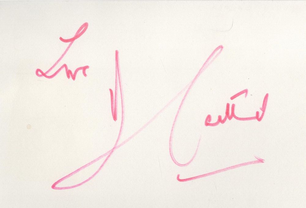 Lot 679: Barbara Cartland signed 6x4inch white album page. Good...