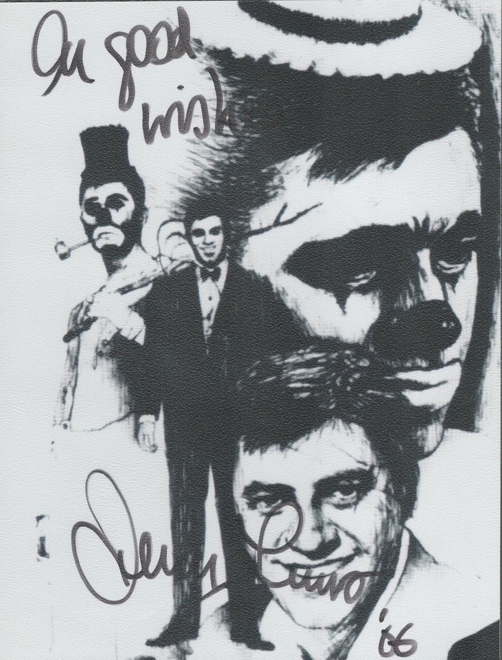 Lot 691: Jerry Lewis signed 6x4 inch black and white...