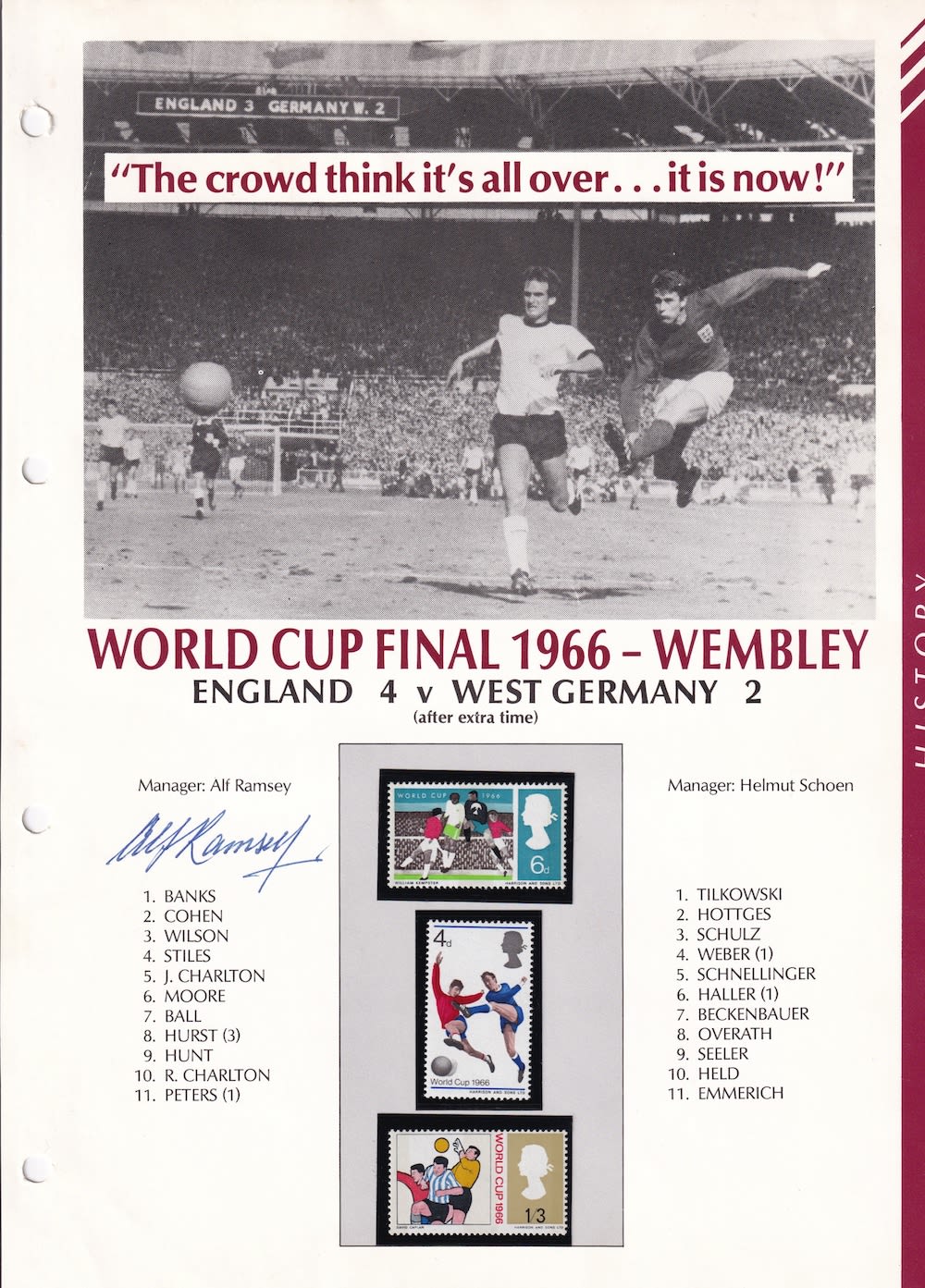 Lot 186: Sir Alf Ramsey, 1966 World Cup Winning Manager,...