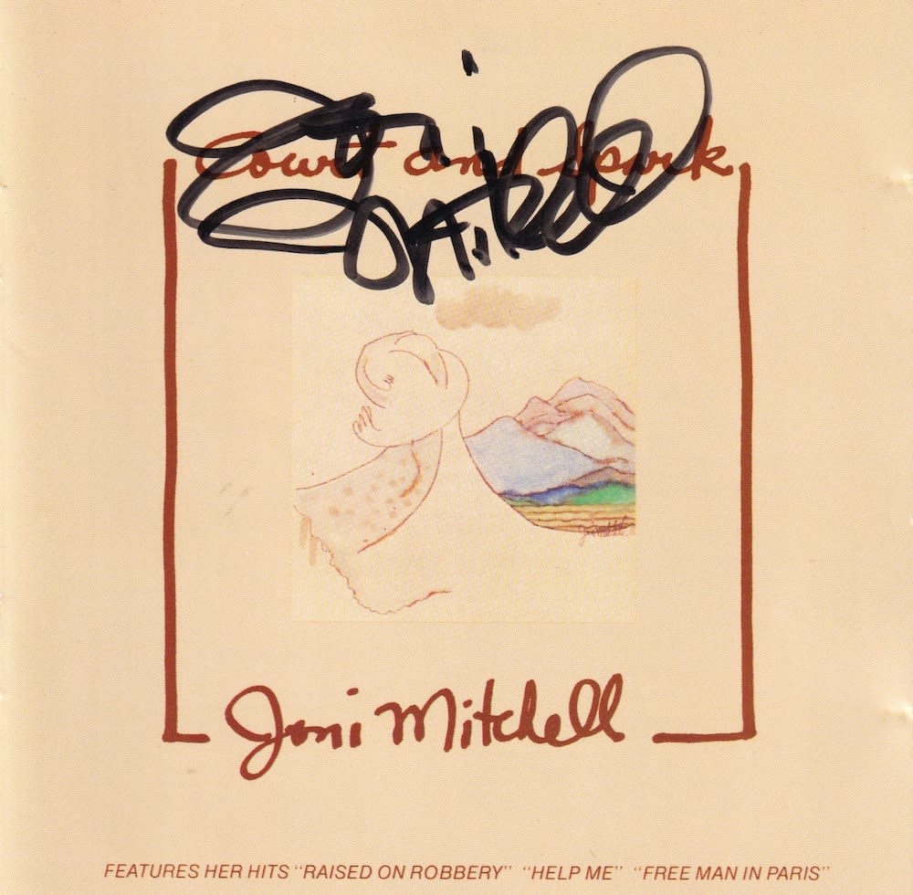 Lot 211: Joni Mitchell, American Singer Songwriter, Signed CD Insert....